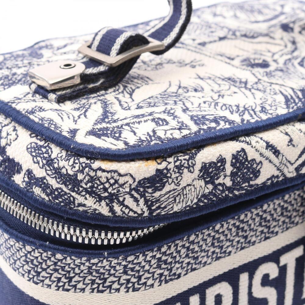 Dior White Vanity Canvas Christian Travel Navy Handbag Blue - Picture 7 of 8